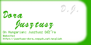 dora jusztusz business card